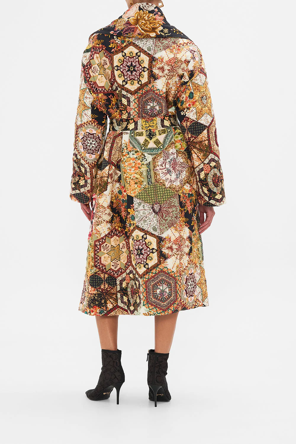 QUILTED LONG WRAP COAT STITCHED IN TIME - Image 2