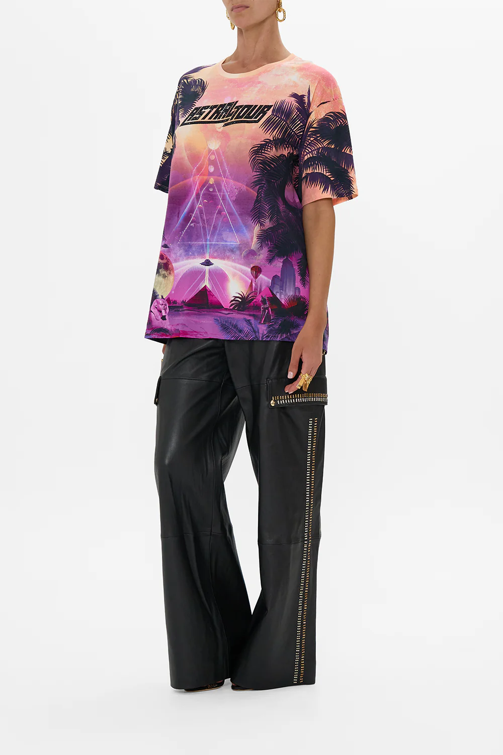 OVERSIZED BAND TEE - PURPLE/MULTI LUXORLAND LADY - Image 4