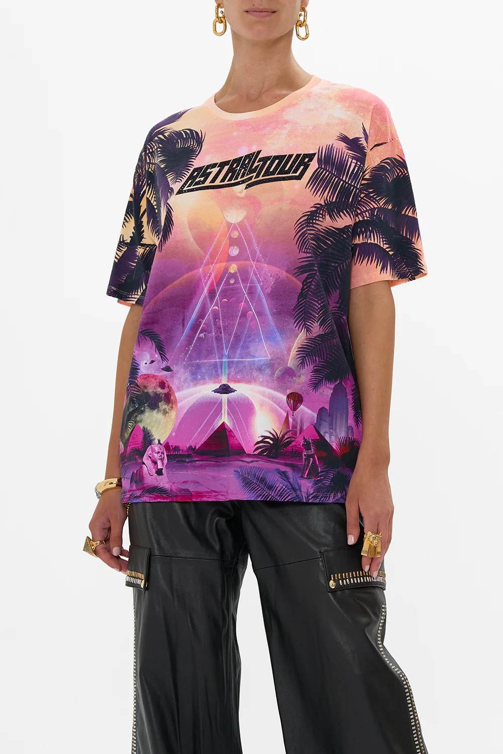 OVERSIZED BAND TEE - PURPLE/MULTI LUXORLAND LADY - Image 5