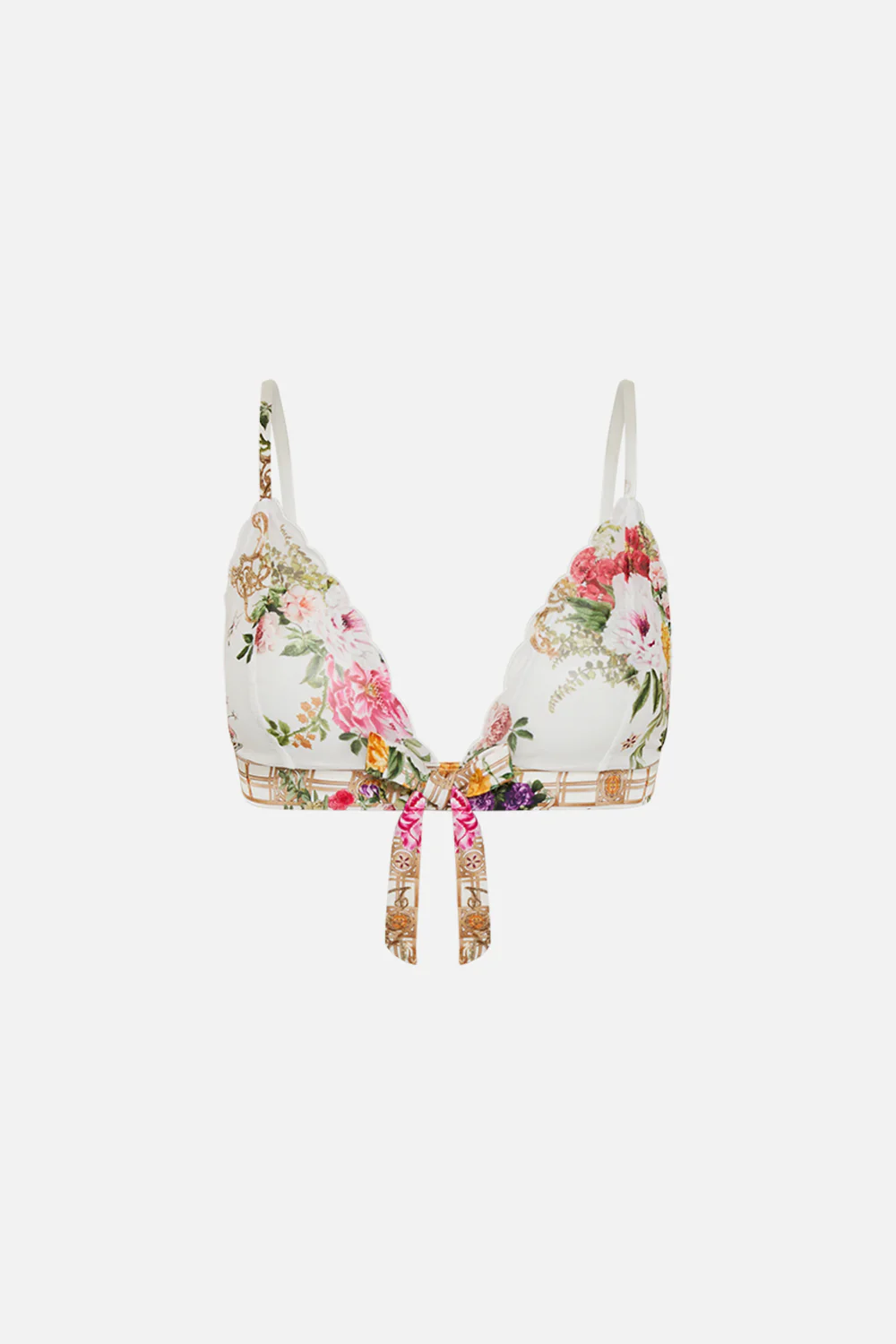 SCALLOPED EDGE BRA WITH BOW EGYPTIAN ROSE - Image 3