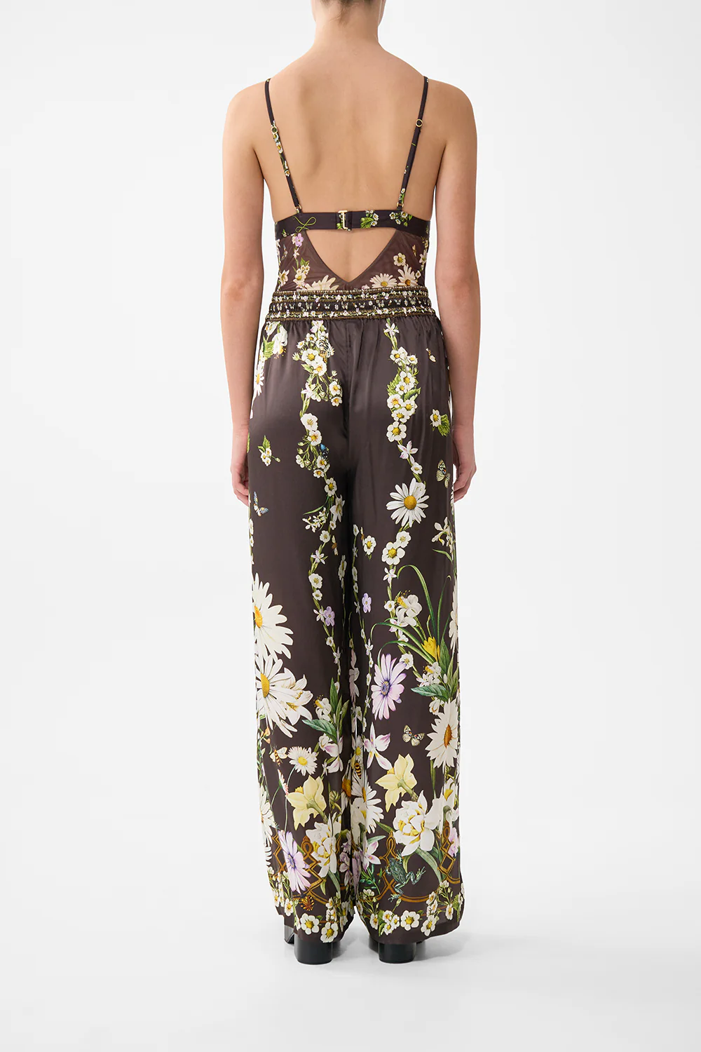 SCALLOPED EDGE TRIANGLE BODYSUIT WITH BOW FRONT DISH IT, DAISY - Image 2