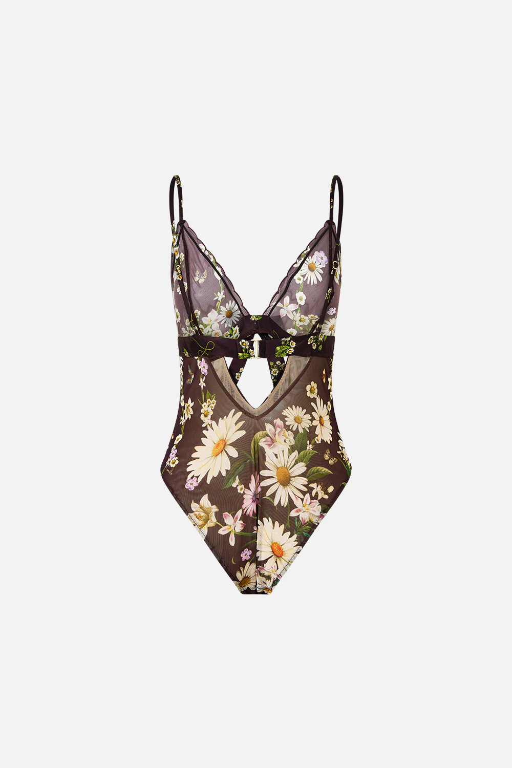 SCALLOPED EDGE TRIANGLE BODYSUIT WITH BOW FRONT DISH IT, DAISY - Image 8