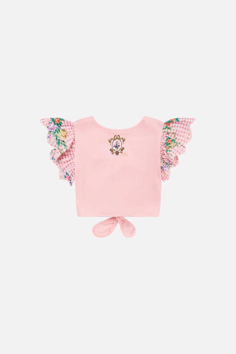 KIDS CROPPED EMBROIDERED TEE WITH TIE 12-14 LISBON LULLABY - Image 2