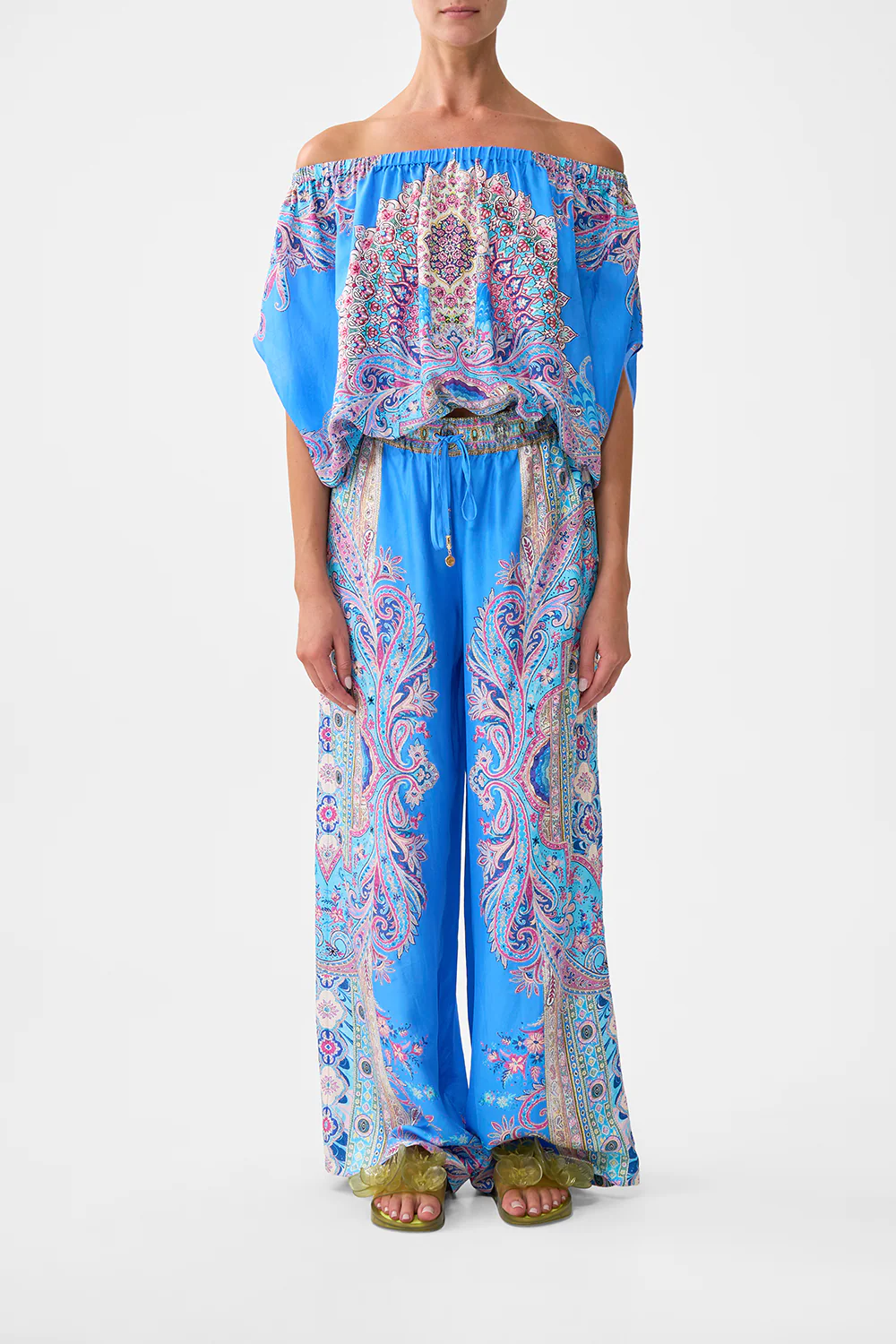 OFF SHOULDER ELASTIC TOP FOOTSTEPS IN FOLKLORE