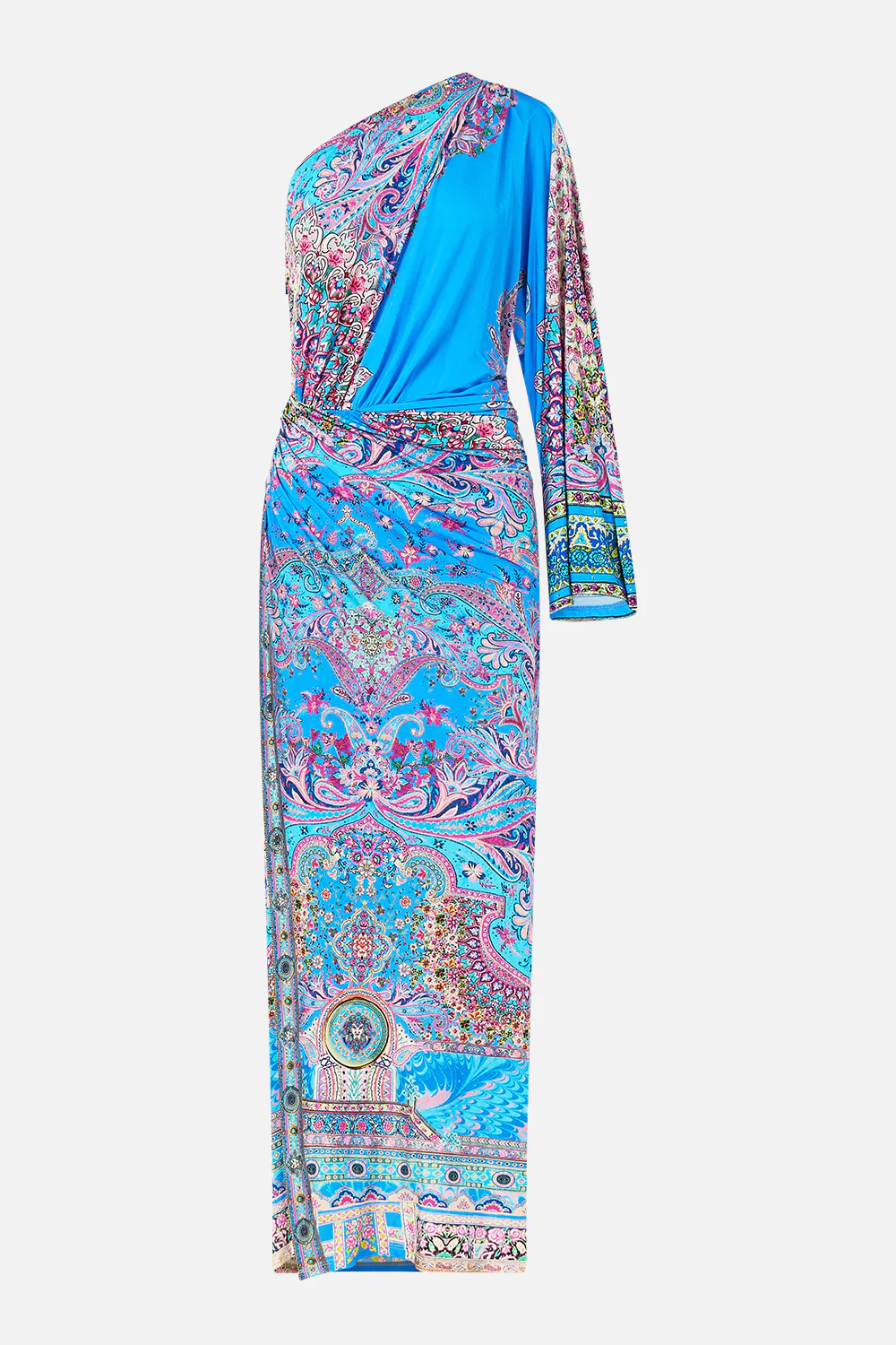 ONE SHOULDER JERSEY DRESS FOOTSTEPS IN FOLKLORE - Image 3