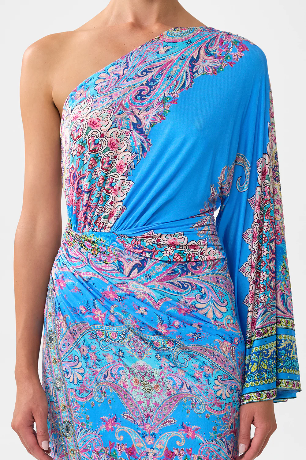 ONE SHOULDER JERSEY DRESS FOOTSTEPS IN FOLKLORE - Image 6