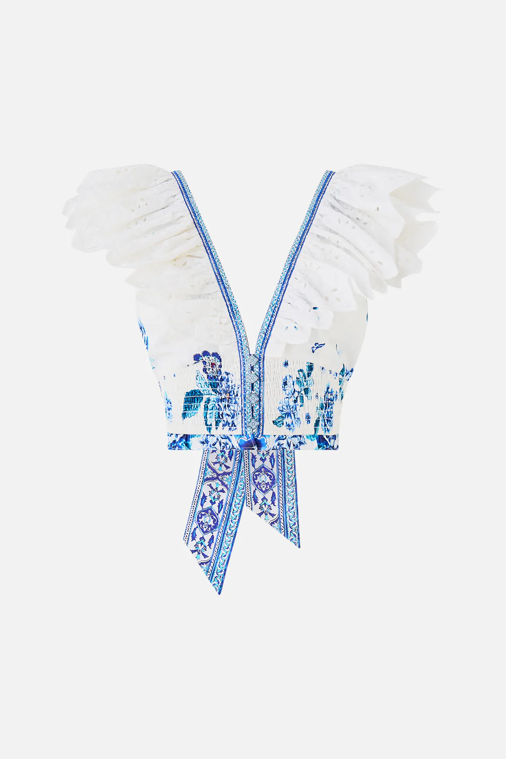 DEEP V FRILL SHORT SLEEVE TOP A CERAMIC GARDEN - Image 3