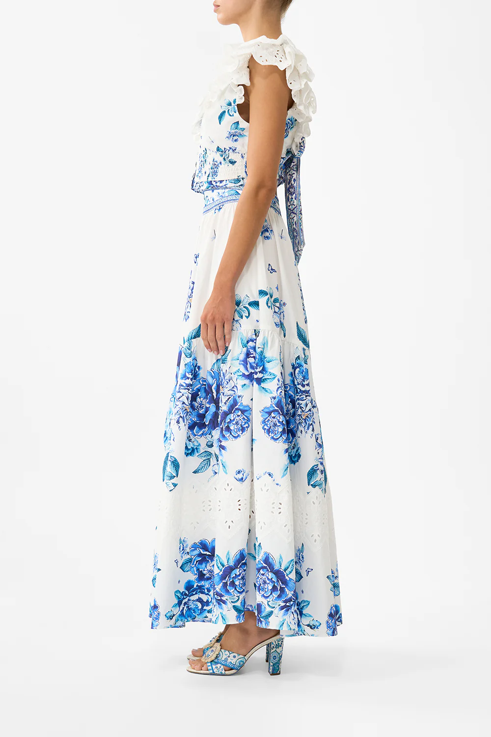 DEEP V FRILL SHORT SLEEVE TOP A CERAMIC GARDEN - Image 4