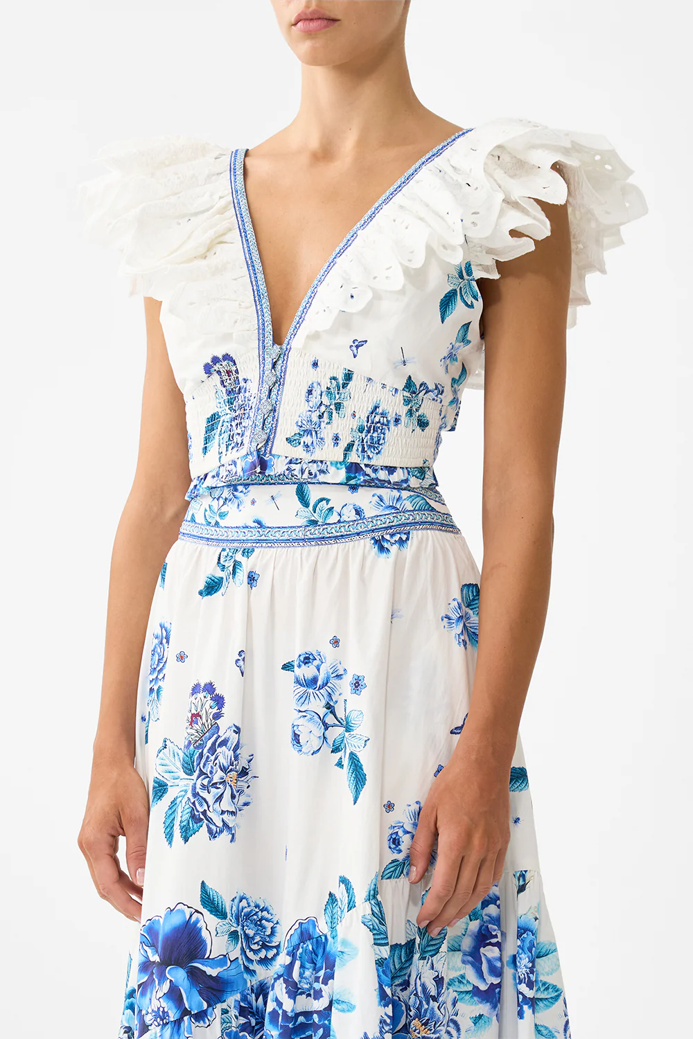 DEEP V FRILL SHORT SLEEVE TOP A CERAMIC GARDEN - Image 5