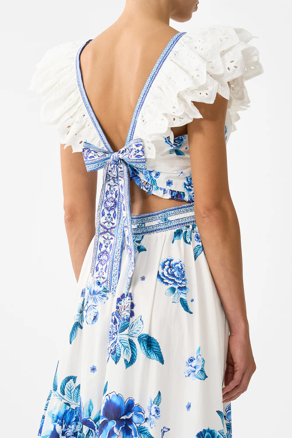 DEEP V FRILL SHORT SLEEVE TOP A CERAMIC GARDEN - Image 6