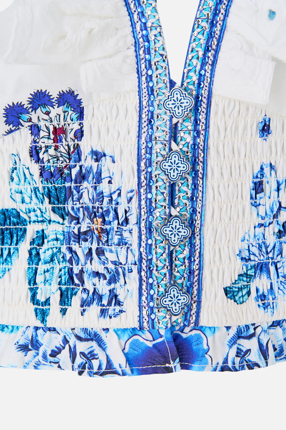 DEEP V FRILL SHORT SLEEVE TOP A CERAMIC GARDEN - Image 8