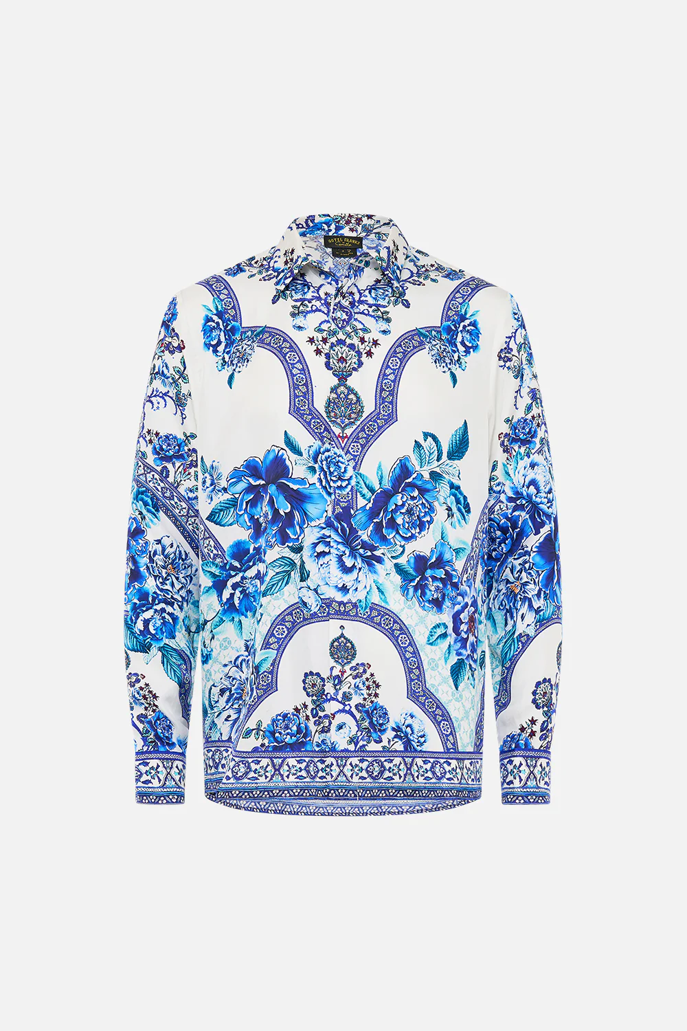 LONG SLEEVE HIDDEN PLACKET SHIRT A CERAMIC GARDEN - Image 3
