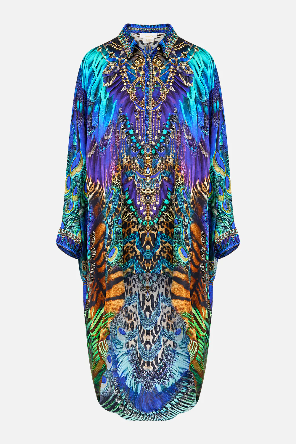 BUTTON UP TOP WITH DRAPED BACK COSMIC ZOOLOGY - Image 3