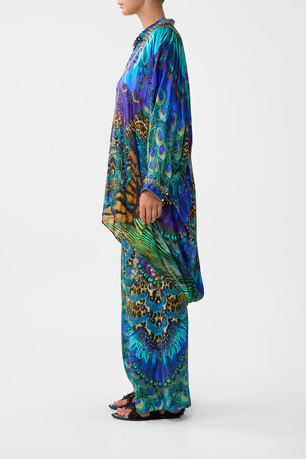 BUTTON UP TOP WITH DRAPED BACK COSMIC ZOOLOGY - Image 4