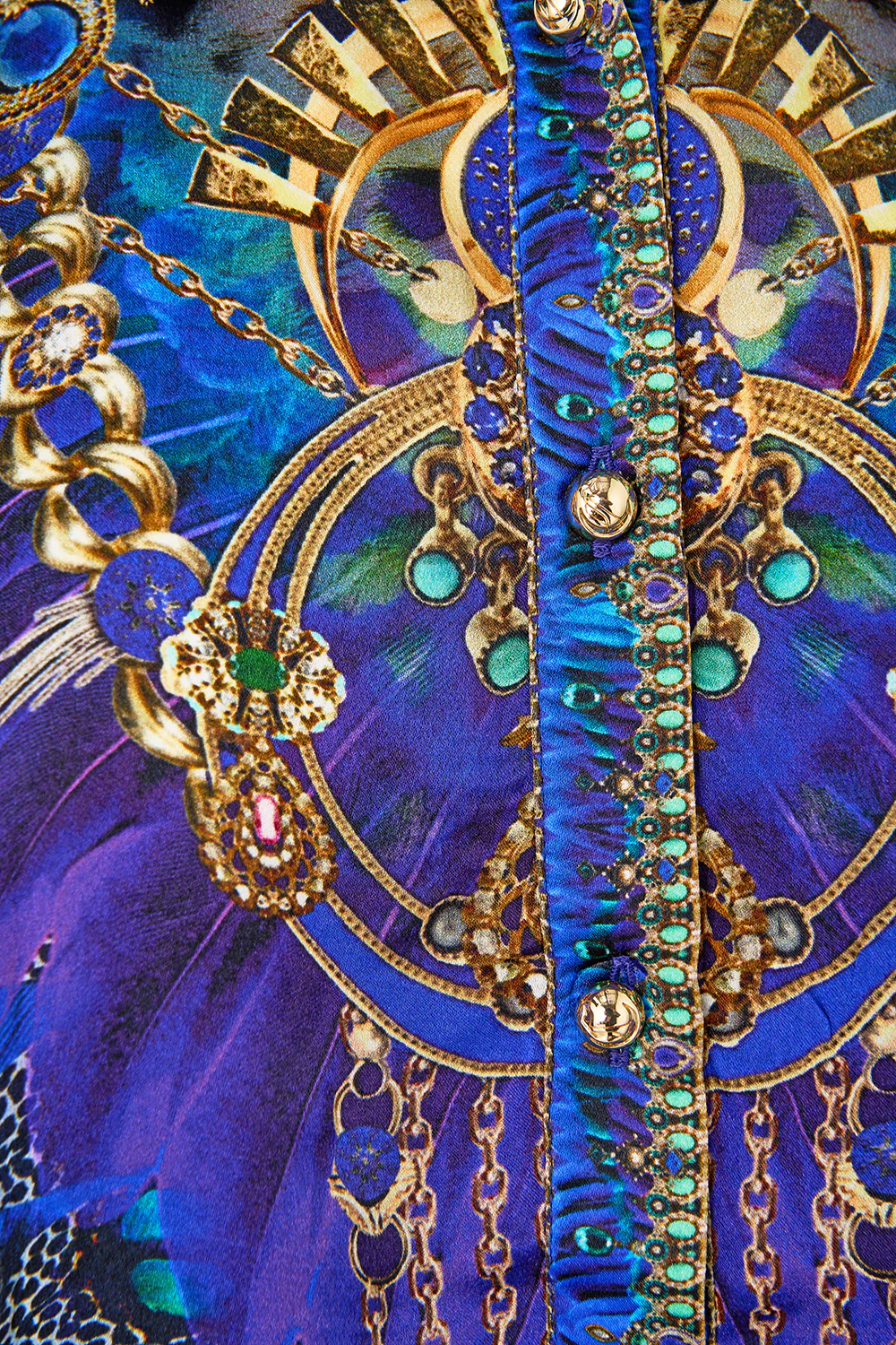 BUTTON UP TOP WITH DRAPED BACK COSMIC ZOOLOGY - Image 7
