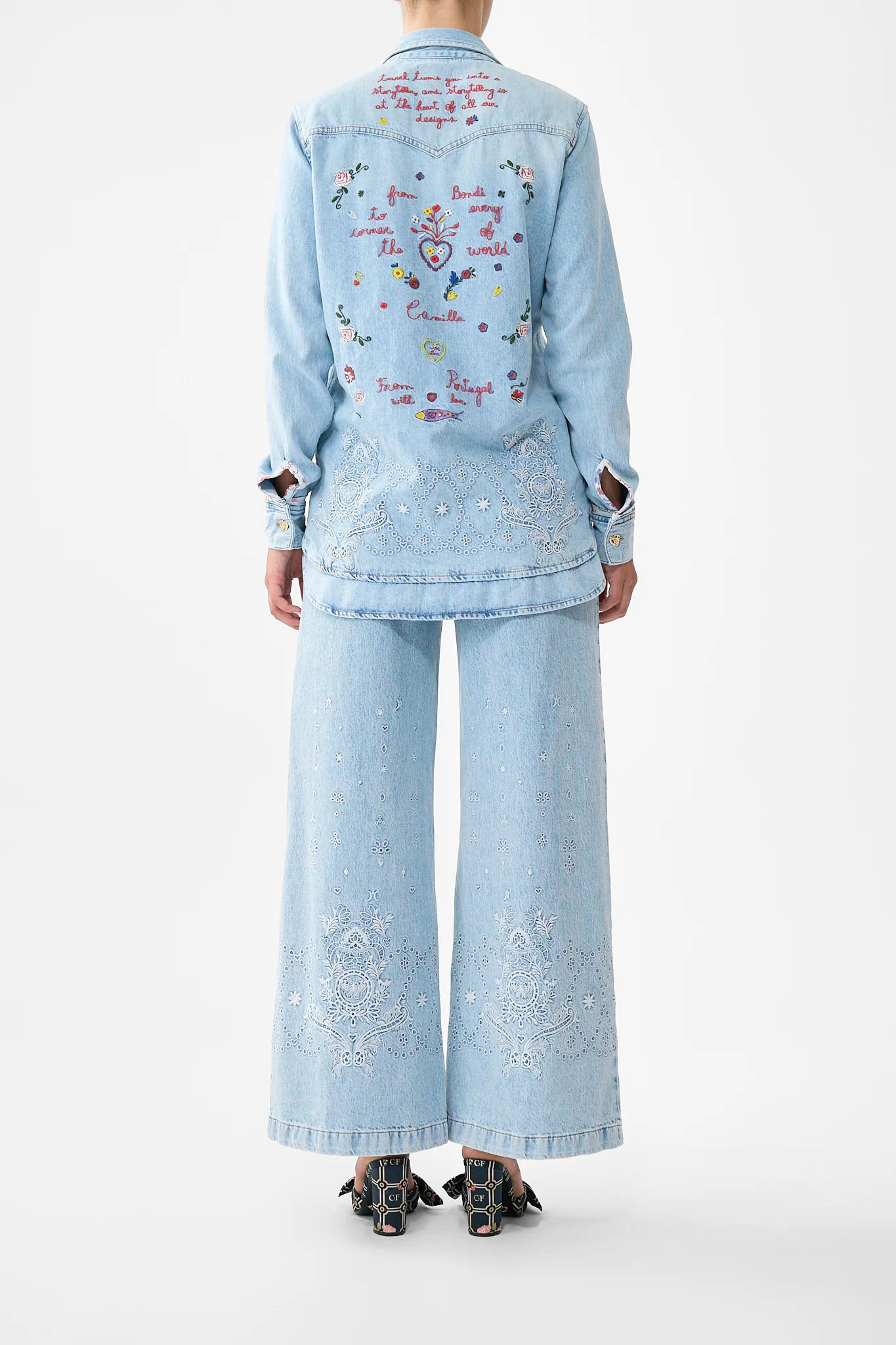 LUNA KITSCH STITCH HIGH RISE WIDE LEG JEAN DENIM - Image 2