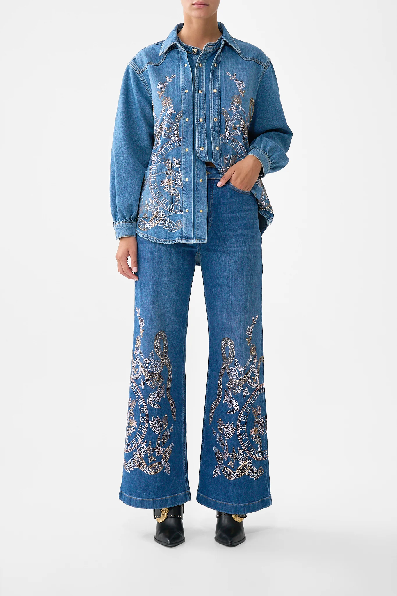 JENNA ACE OF LACE HIGH WAISTED FLARE DENIM