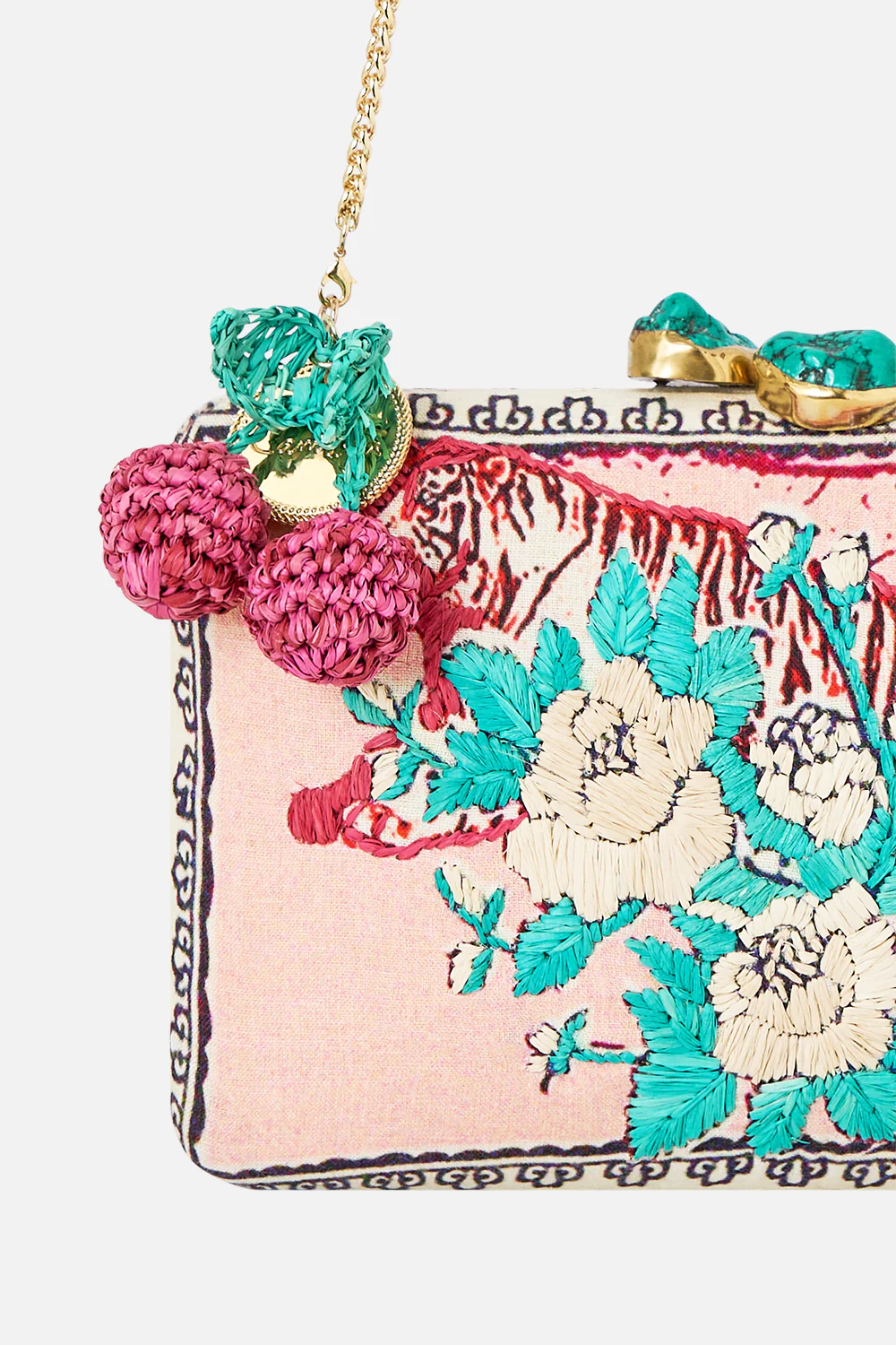 HARDCASE CLUTCH WITH RAFFIA DETAIL NOTES FROM THE ROAD - Image 2