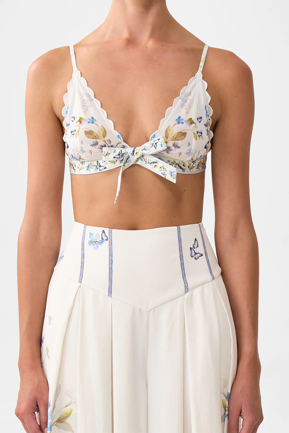 SCALLOPED EDGE TRIANGLE BRALETTE WITH BOW FRONT BOTANICAL BALLADS - Image 6