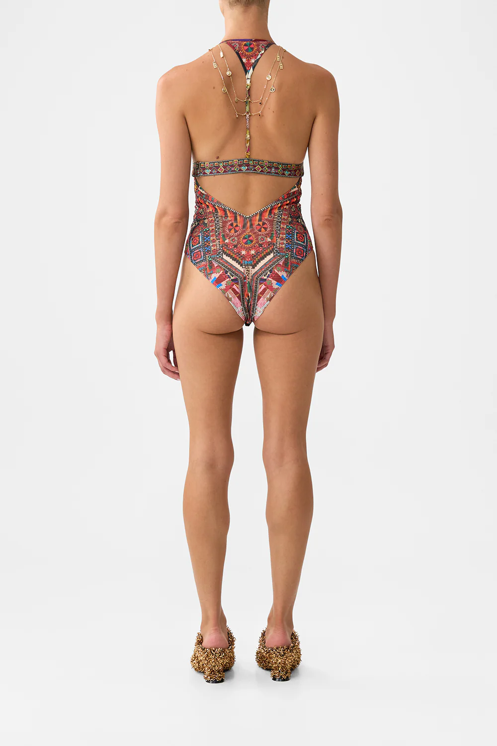 CHAIN DETAIL TRI BODYSUIT WITH MESH INSERTS PATCHWORK ALCHEMY - Image 2