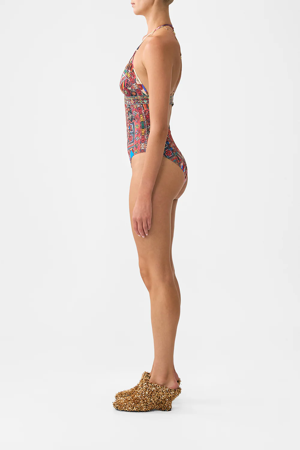 CHAIN DETAIL TRI BODYSUIT WITH MESH INSERTS PATCHWORK ALCHEMY - Image 4