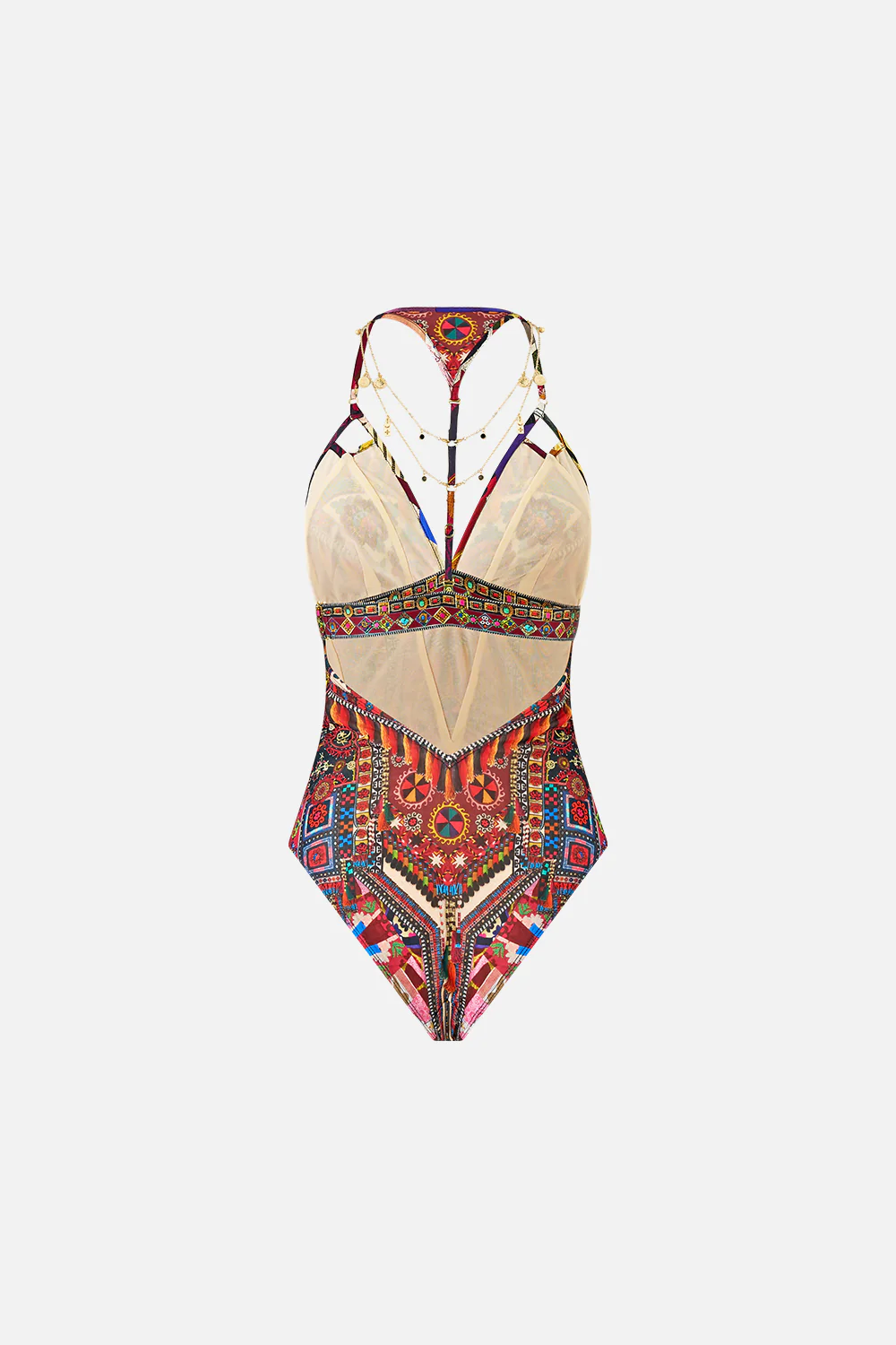 CHAIN DETAIL TRI BODYSUIT WITH MESH INSERTS PATCHWORK ALCHEMY - Image 7