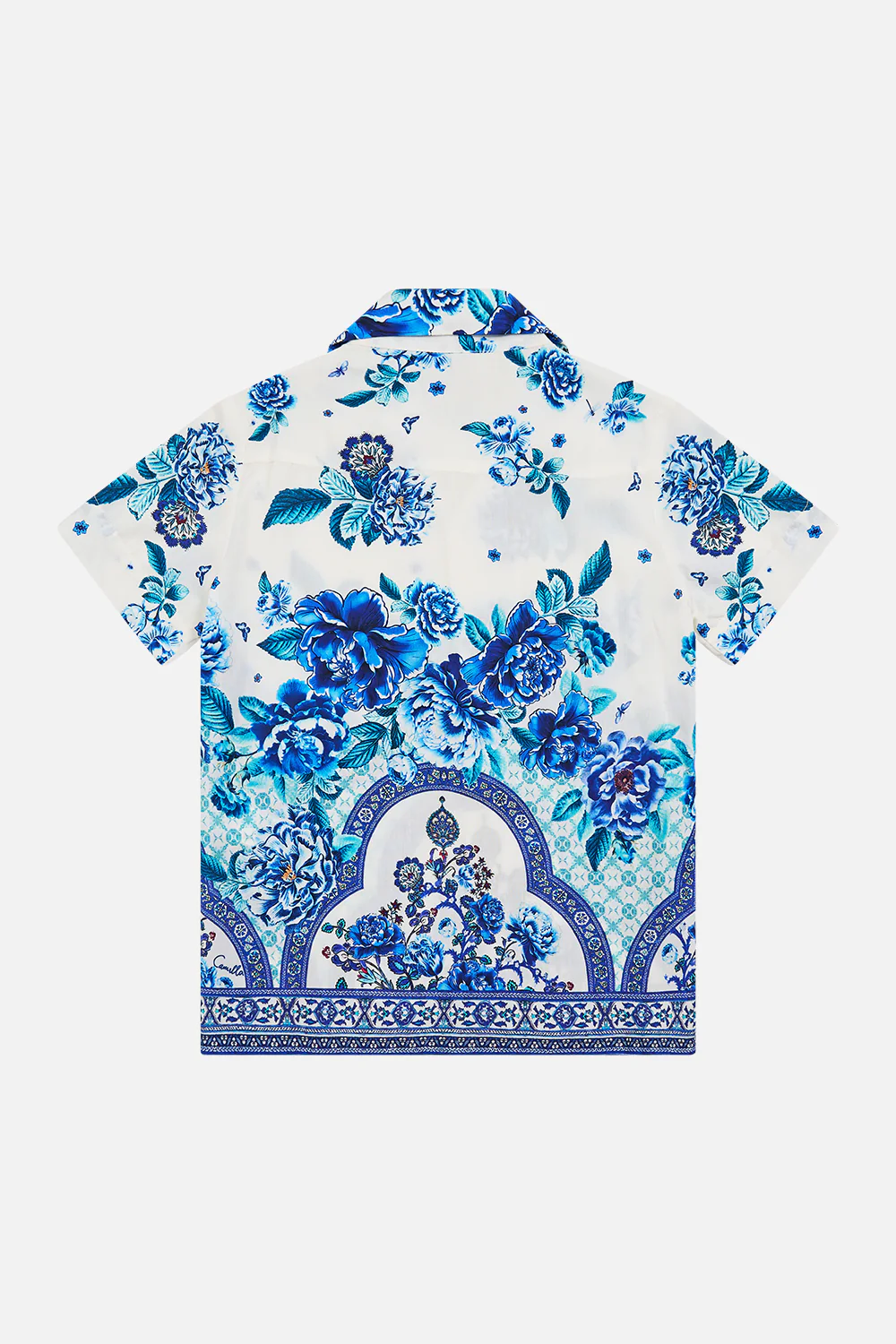 BOYS SHORT SLEEVE CAMP COLLARED SHIRT A CERAMIC GARDEN - Image 2