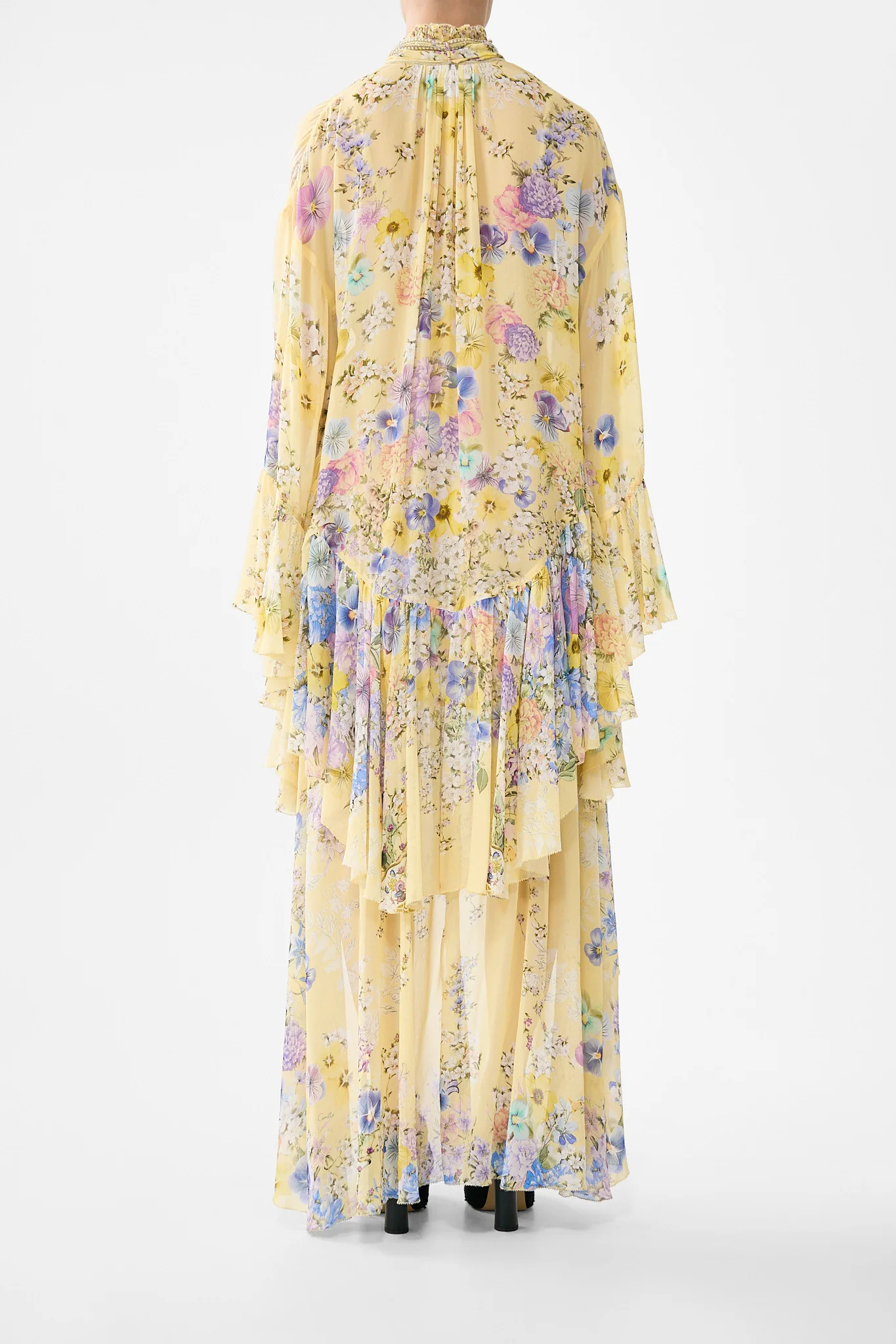 RUFFLE HIGH LOW DRESS WITH LONG SLEEVE DARLING BUDS - Image 2
