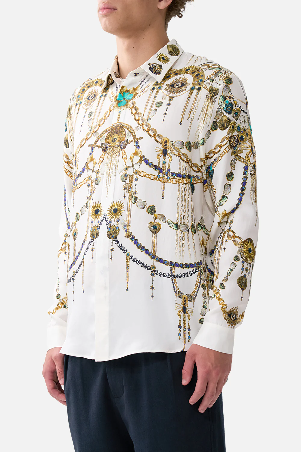 LONG SLEEVE HIDDEN PLACKET SHIRT CHAIN GANG - Image 5