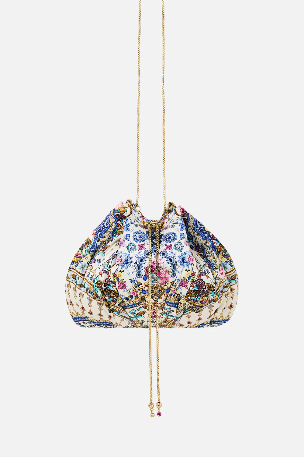 DRAWSTRING POUCH BAG WITH CHAIN STRAP ALL ABOUT THAT LACE