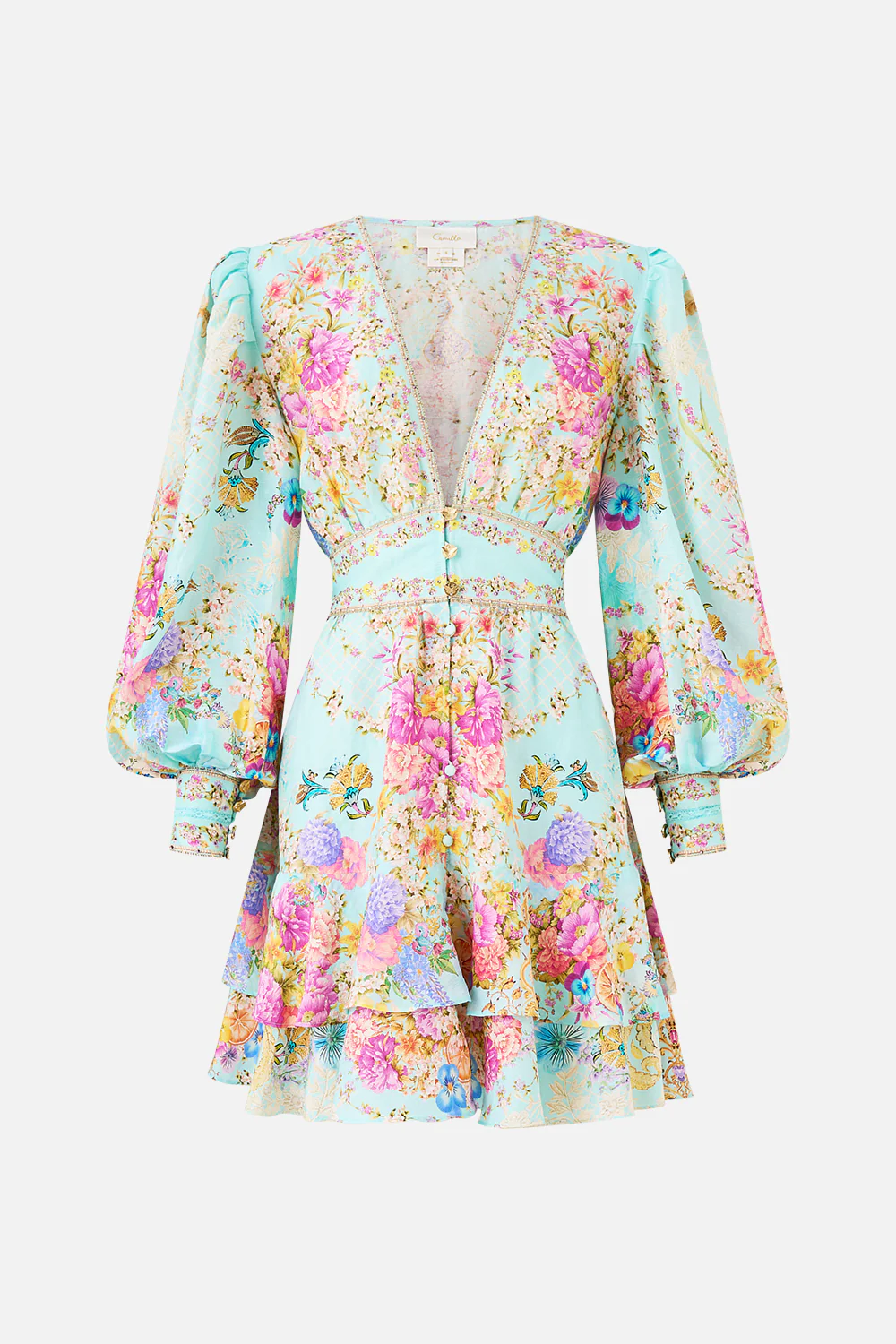 BUTTON FRONT FRILL DRESS BAZAAR BLOOMS - Image 3
