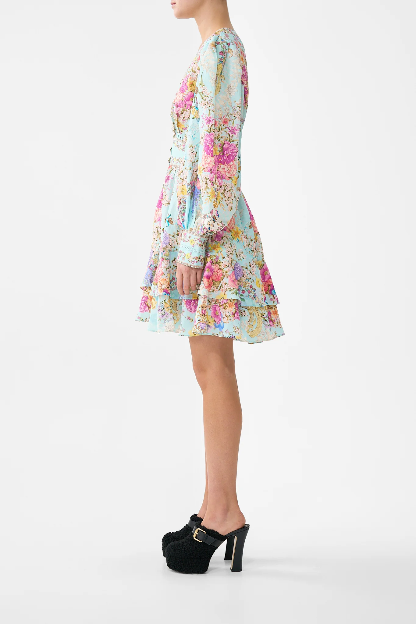 BUTTON FRONT FRILL DRESS BAZAAR BLOOMS - Image 4