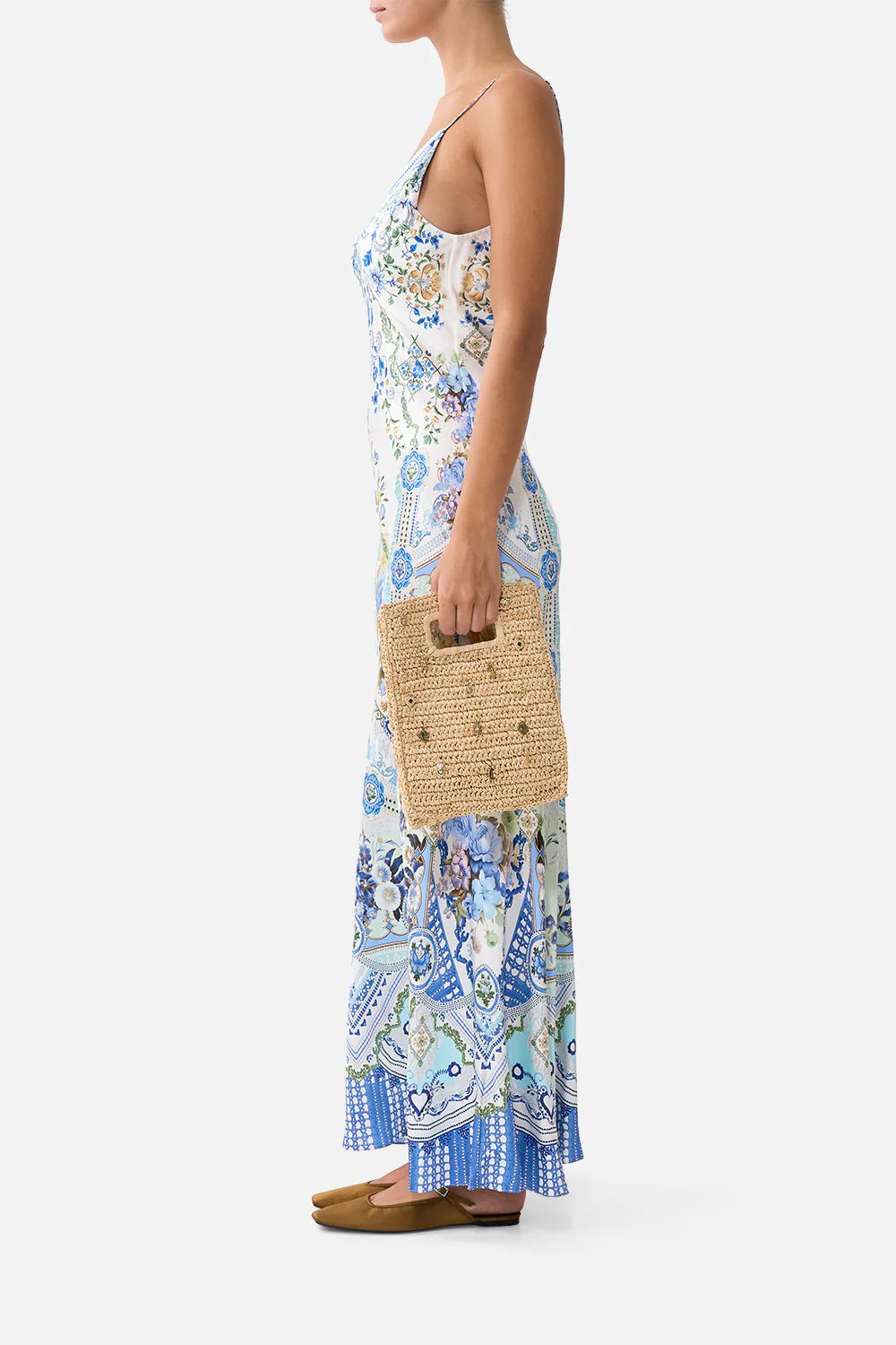 RAFFIA MINI NORTH SOUTH TOTE WITH CHARMS NATURAL - Image 5