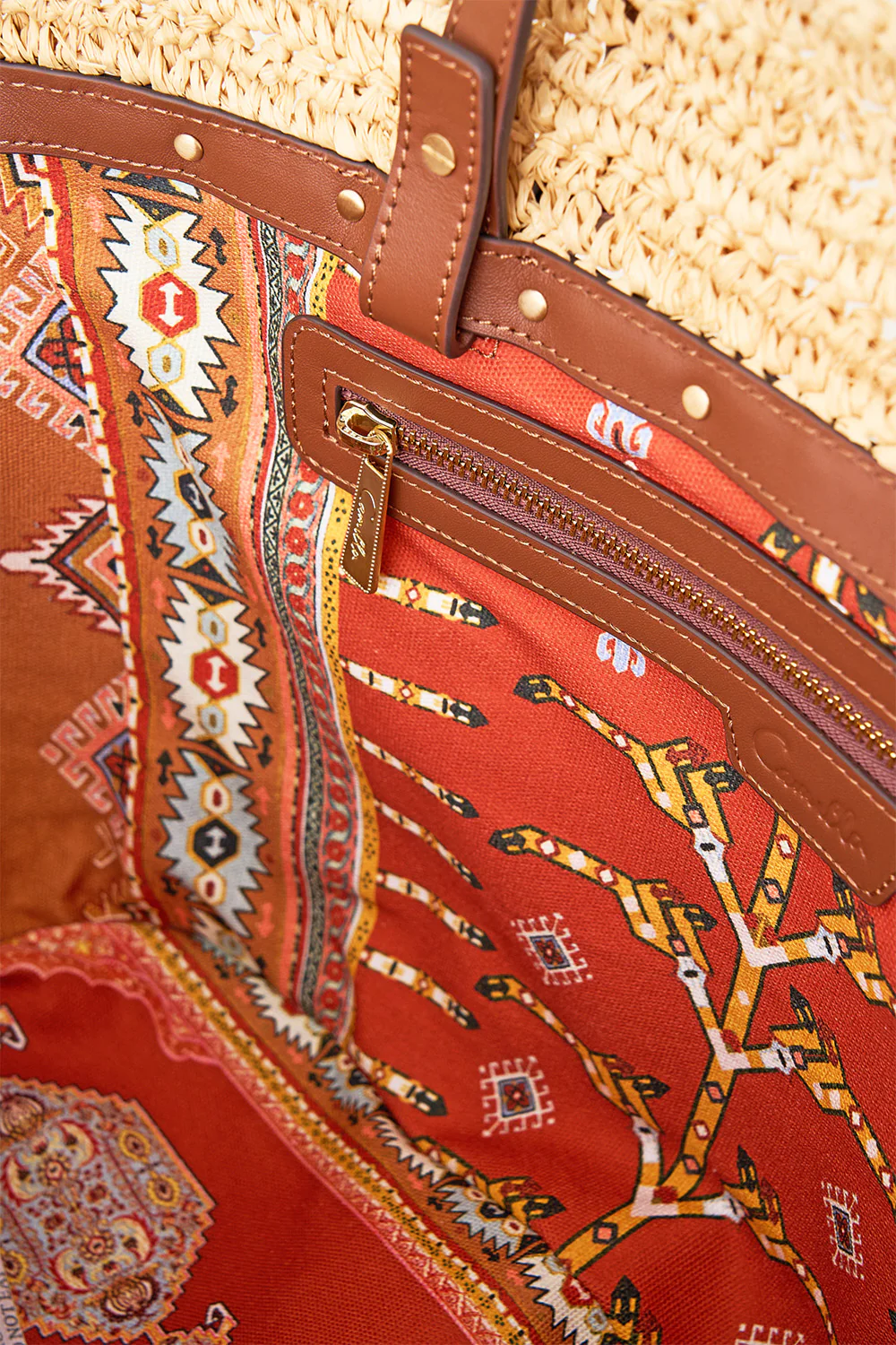 RAFFIA TOTE WITH TASSELS NATURAL - Image 4
