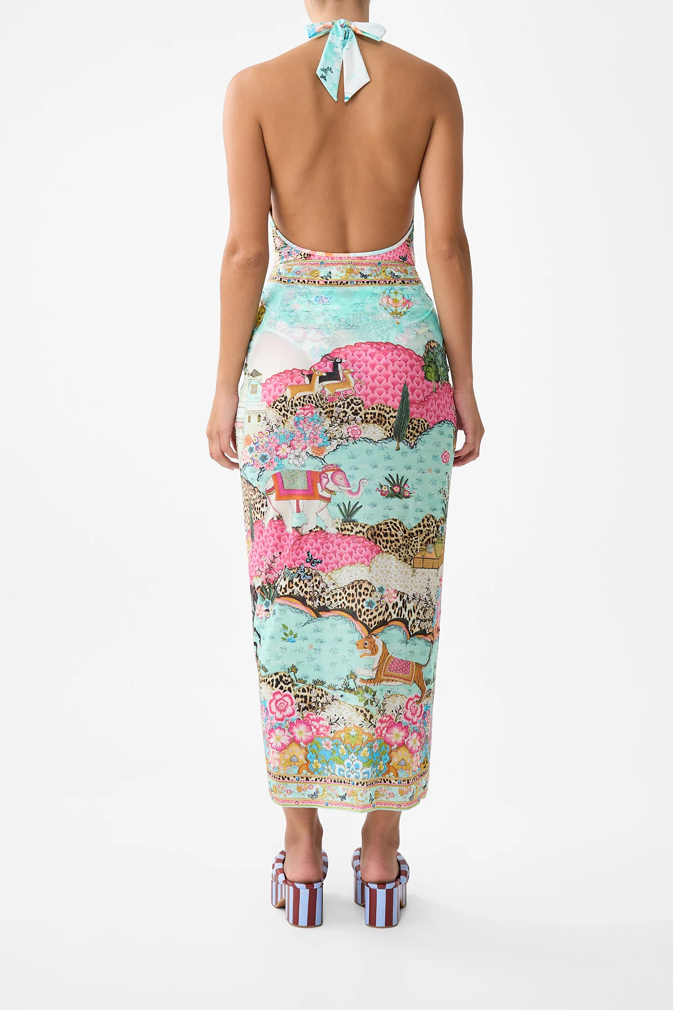 LAYERED MAXI SARONG WITH TIE FRONT MINIATURE MOMENTS - Image 2