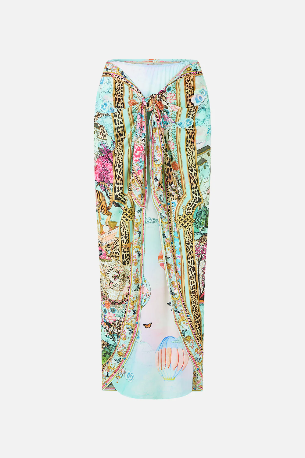 LAYERED MAXI SARONG WITH TIE FRONT MINIATURE MOMENTS - Image 3