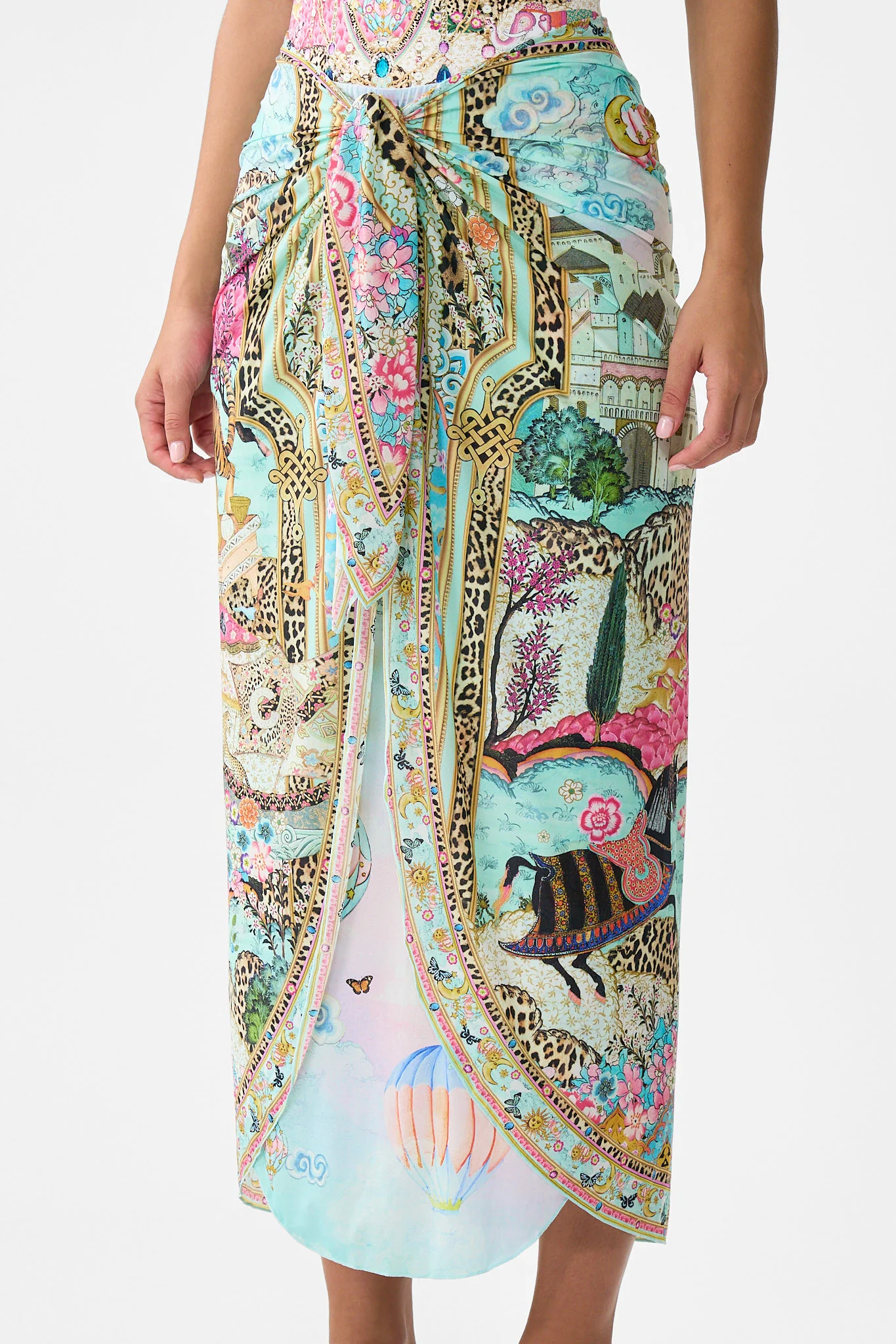 LAYERED MAXI SARONG WITH TIE FRONT MINIATURE MOMENTS - Image 5