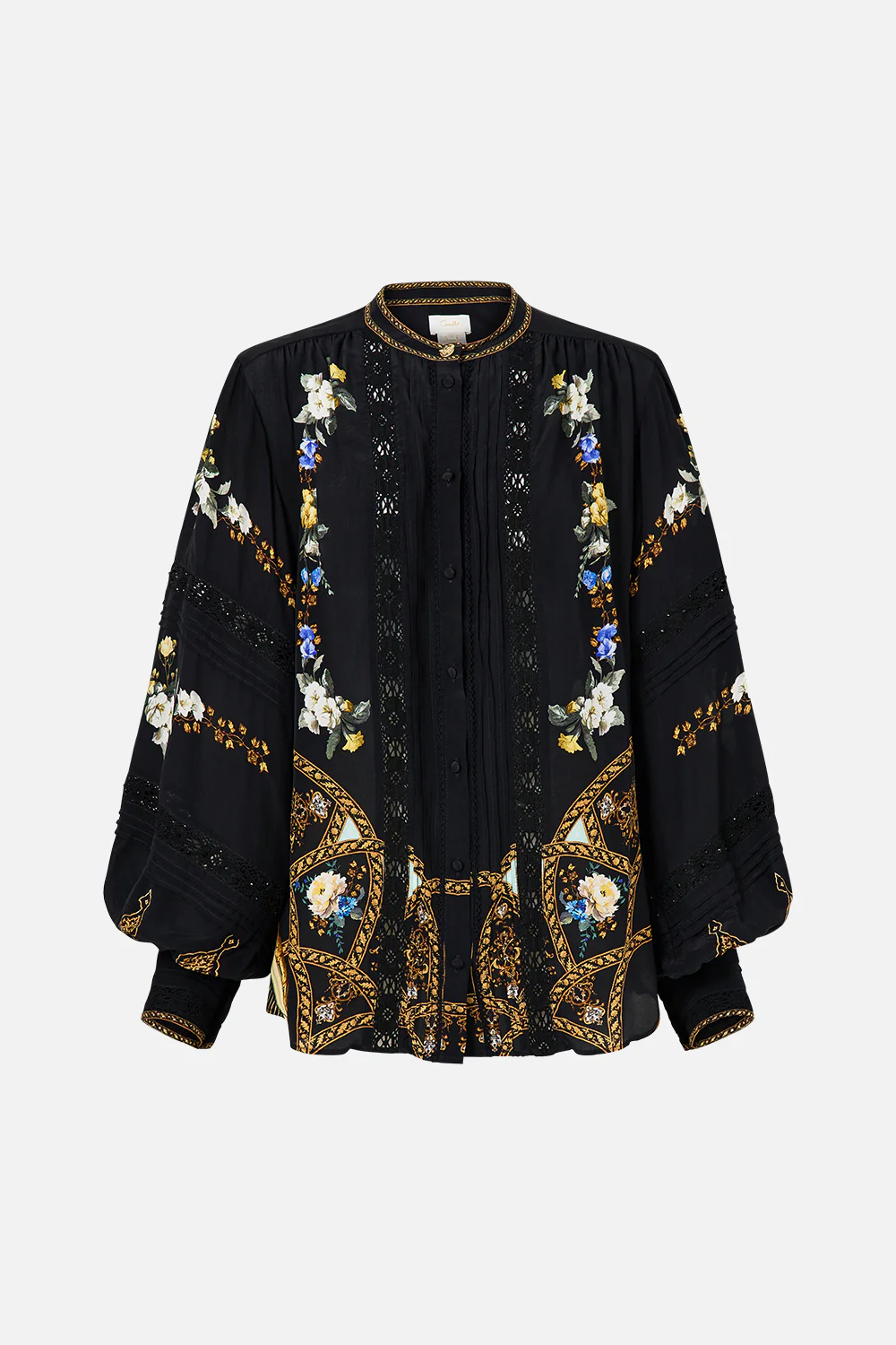 BLOUSON SLEEVE BLOUSE WITH YOKE OTTOMAN ELEGANCE - Image 3