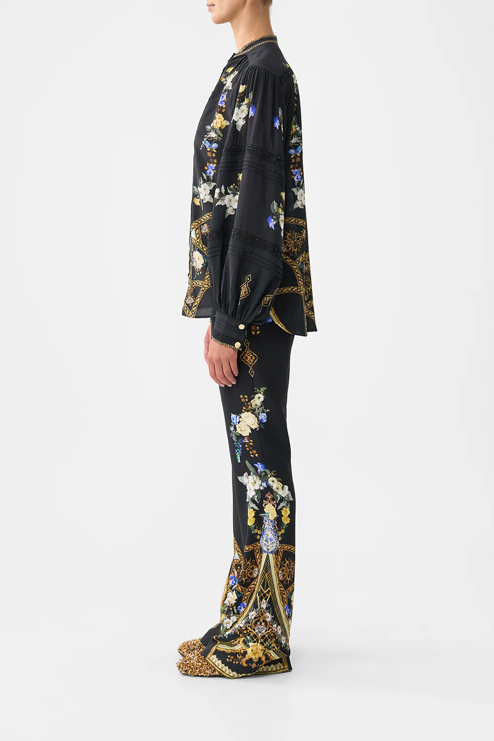 BLOUSON SLEEVE BLOUSE WITH YOKE OTTOMAN ELEGANCE - Image 4