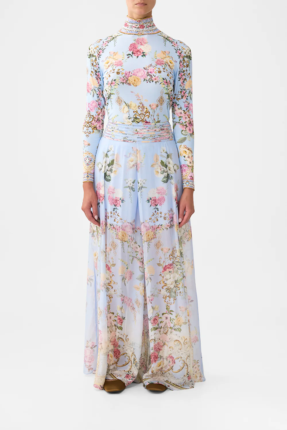 WAISTED WIDE LEG PANT TILED IN TIME