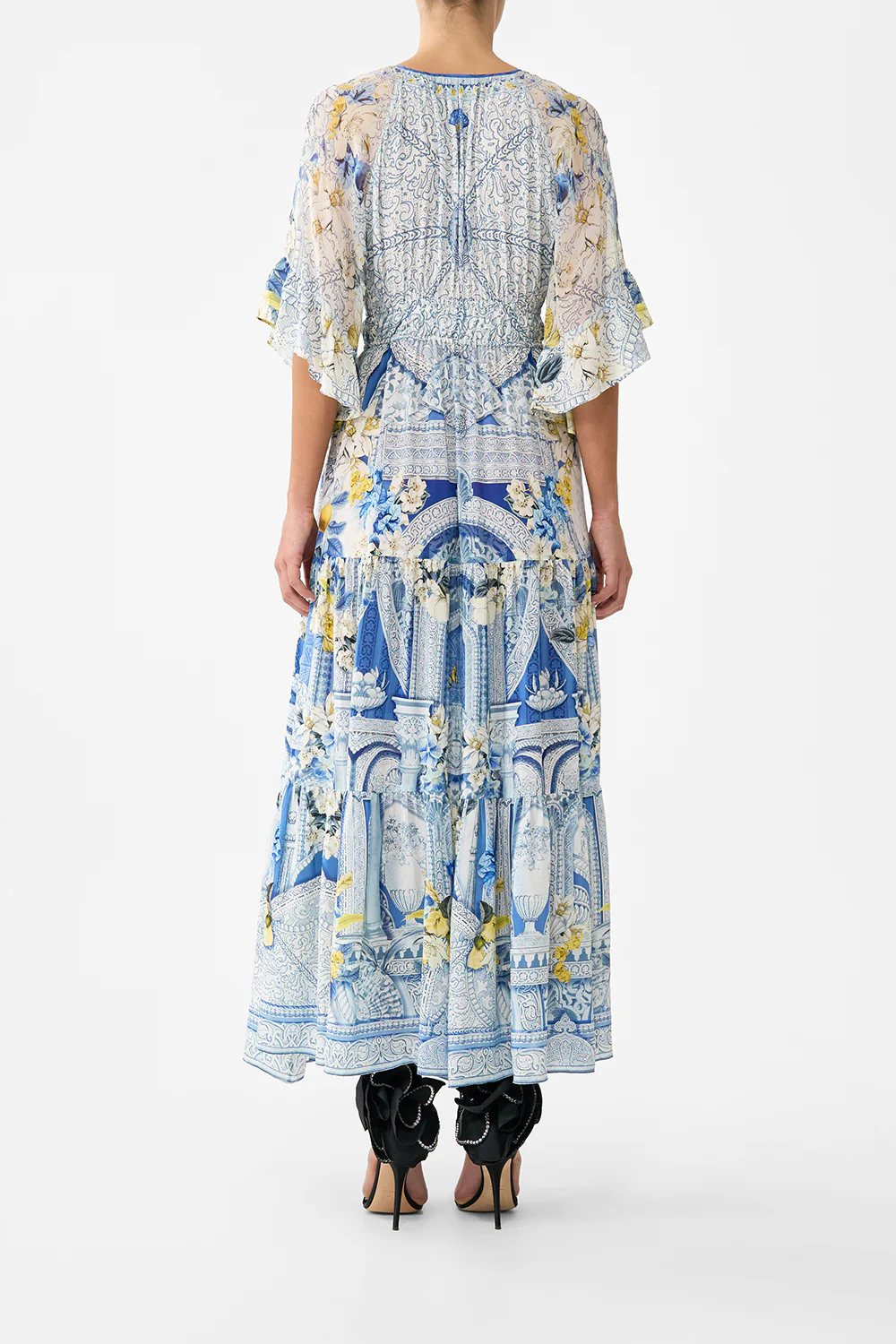 RUFFLE SLEEVE LONG DRESS DE NADA GRANADA - Image 2