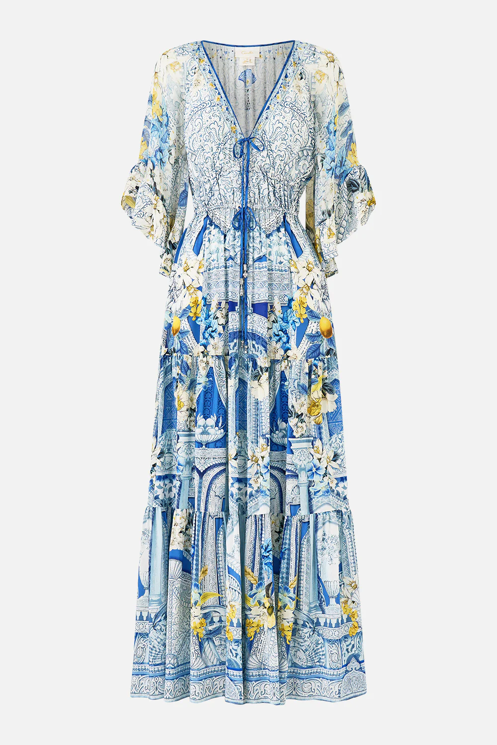 RUFFLE SLEEVE LONG DRESS DE NADA GRANADA - Image 3