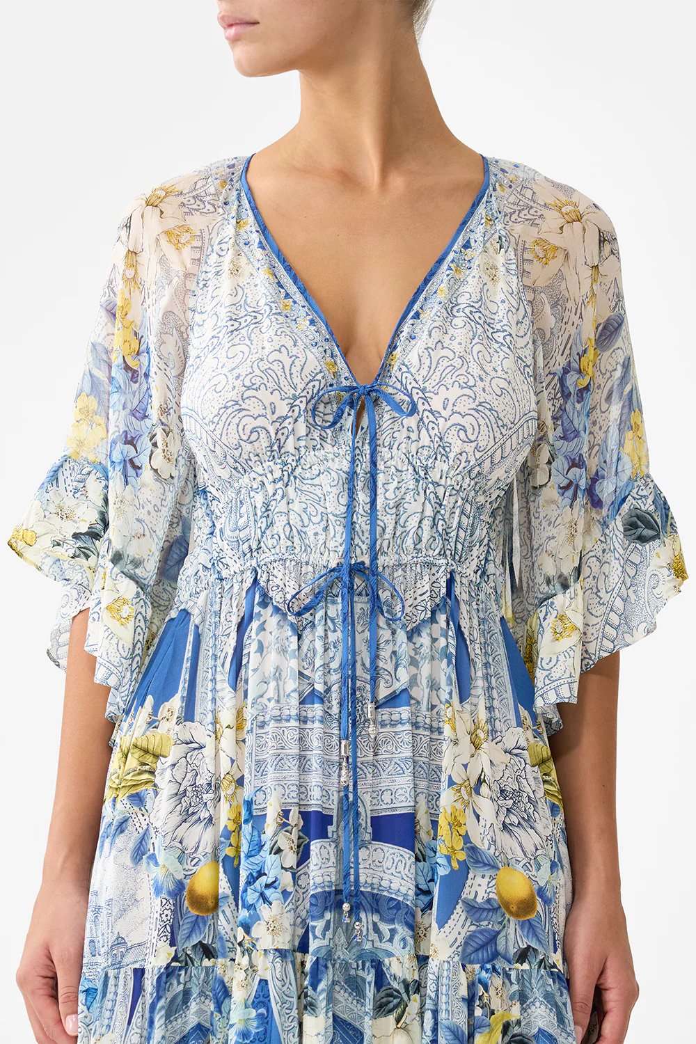 RUFFLE SLEEVE LONG DRESS DE NADA GRANADA - Image 6