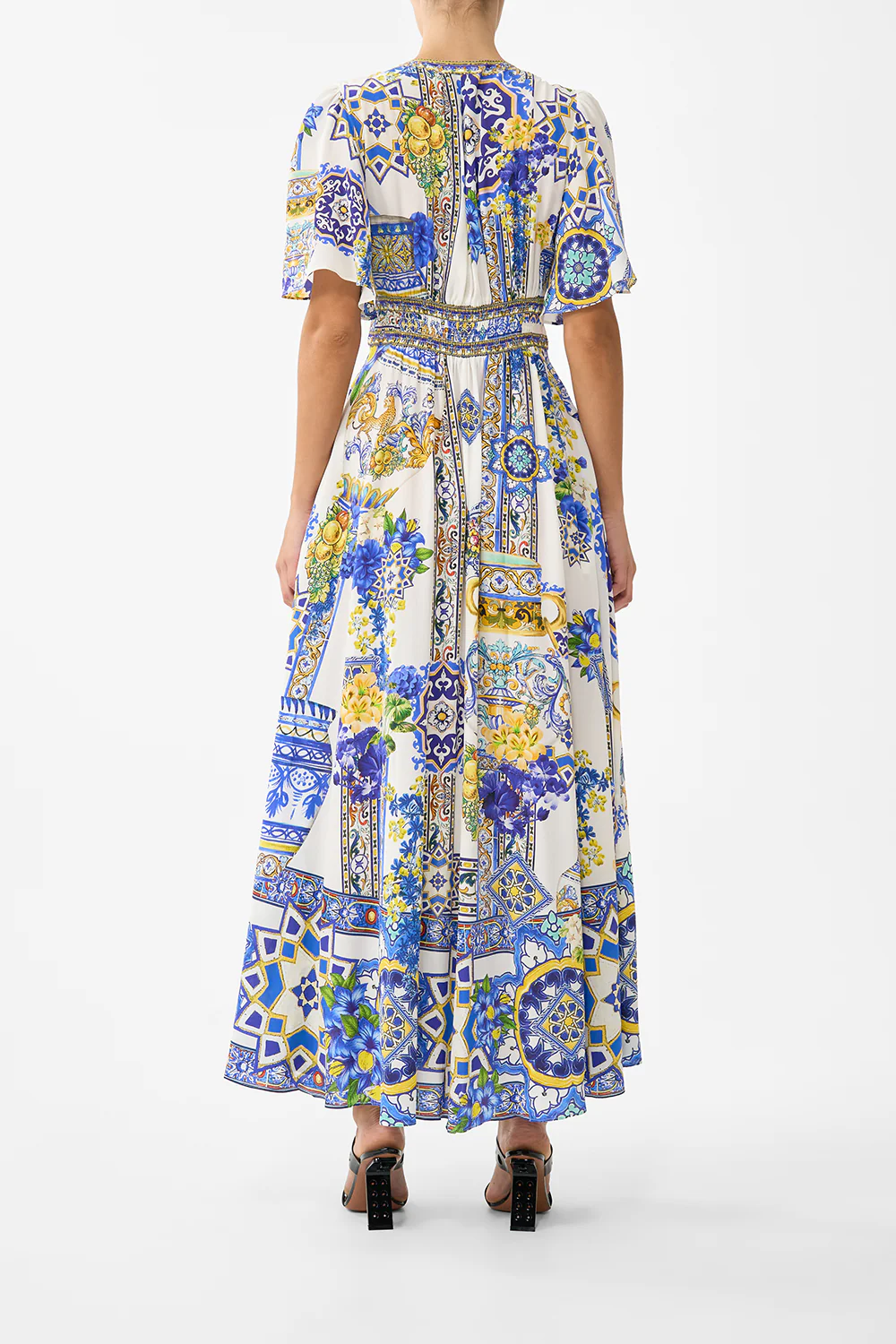 SHAPED WAISTBAND DRESS WITH FLUTTER SLEEVES ESPAÑA NIRVANA - Image 2