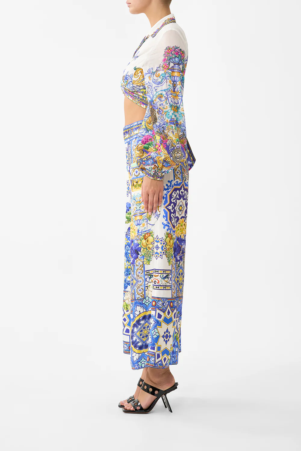 CROPPED WIDE LEG PANEL PANT ESPAÑA NIRVANA - Image 4