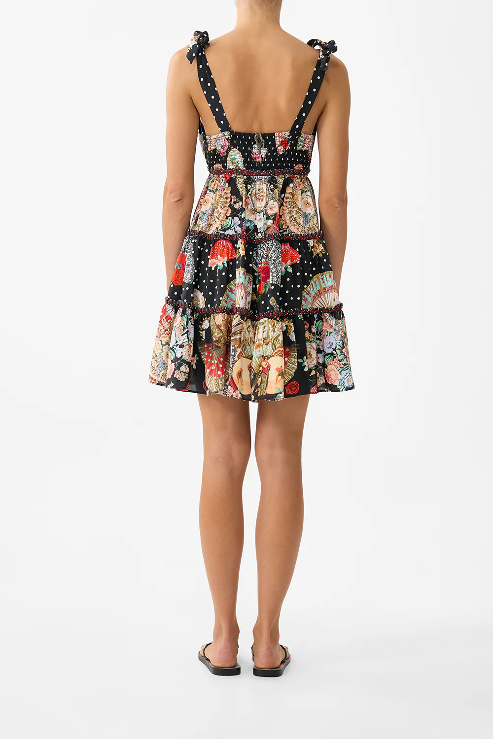 TIERED SHORT DRESS WITH SHOULDER TIES DAUGHTERS OF DUENDE - Image 2