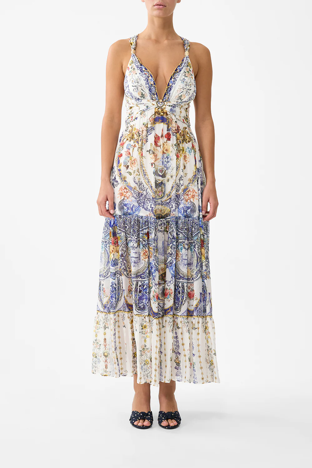 BEAD STRAP GATHERED PANEL DRESS THE POTTERY PARLOUR