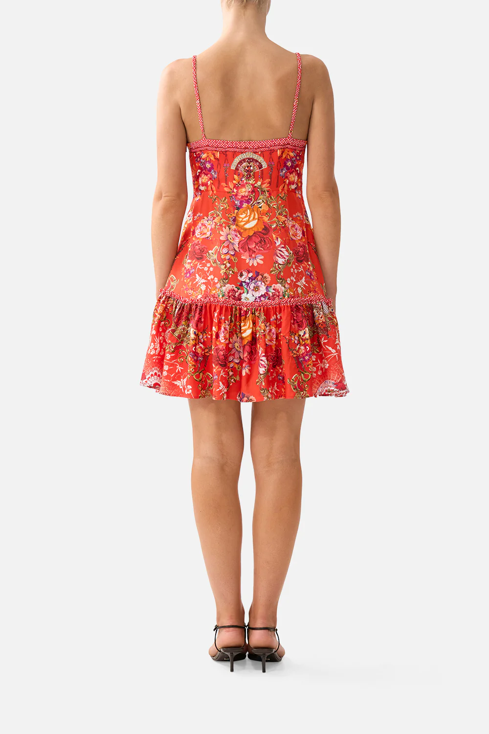 TIE FRONT SHORT DRESS WITH HEM RUFFLE OLÉ OLÉ - Image 2