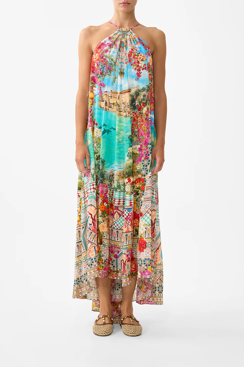 GATHER NECK HARDWARE MAXI DRESS MEET ME IN MALLORCA