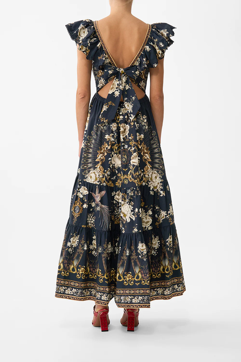 TIERED DRESS WITH NECK FRILL FLAMENCO FOLKLORE - Image 2